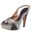 Sergio Rossi Silver Textured Leather Platform Slingback Sandals Size 40