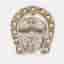 Aigner Vintage Silver Tone Crystal Logo Pin
