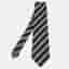 Gianfranco Ferre Grey & Black Diagonal Striped Jacquard Tie
