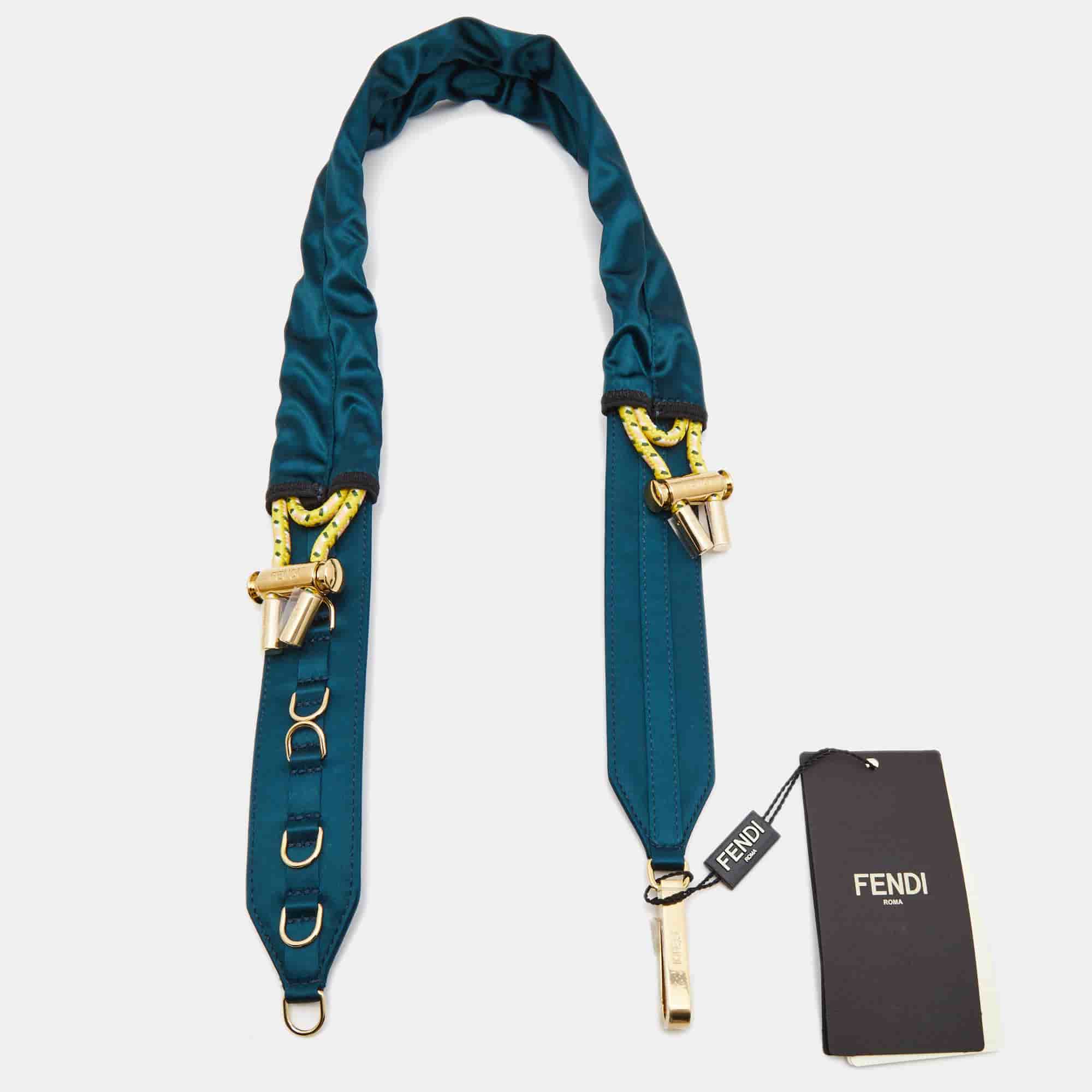 Fendi Bag Shoulder Strap Blue Satin