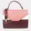 Charriol Forever Medium Chocolate Off White Leather Top Handle Bag