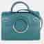 Charriol Chameleon Green Lizard Embossed Leather Top Handle Bag