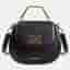 Charriol Marie Olga Black Pebbled Leather Top Handle Bag