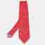 Emporio Armani Red Logo Patterned Silk Traditional Tie