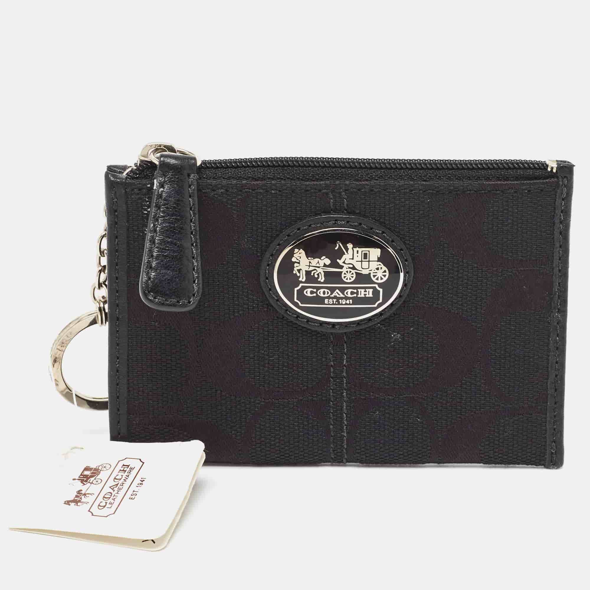 Coach Black Canvas and Leather Wallets