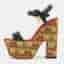 Christian Louboutin Black Leather Printed Platform Block Heel Ankle Strap Sandals Size 35
