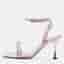 Mach & Mach French Bow Size 39 Purple Iridescent Leather and PVC Ankle Strap Sandals