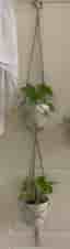 Ampel, plant’s hanger , handmade, macramé, grå (13-15 cm)