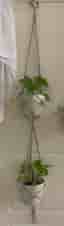 Ampel, plant’s hanger , handmade, macramé, grå (10-12 cm)