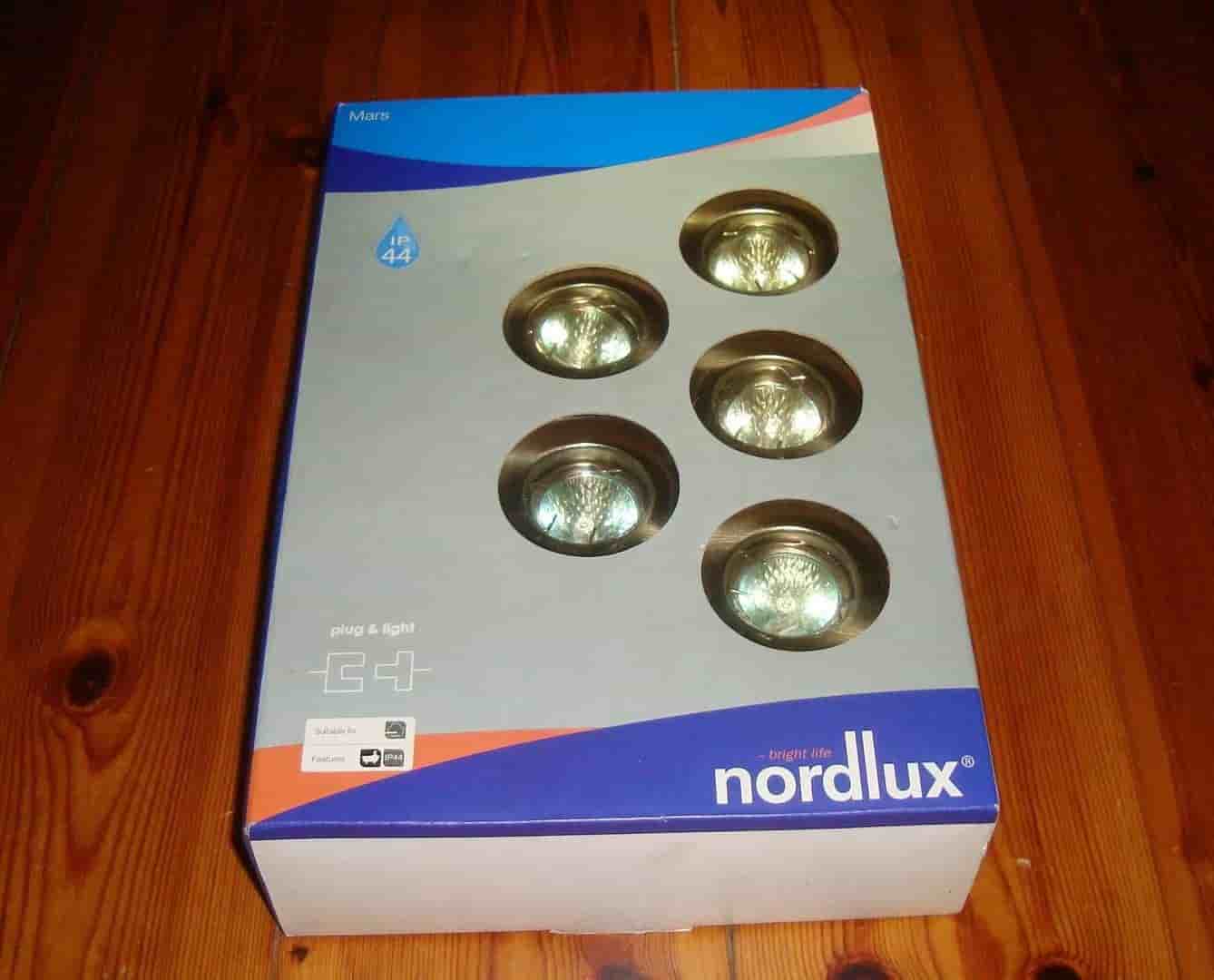 5 Spotlights Nordlux Mars, 5 X 20W Spotlight, + Trafo GU4, IP44 Nya Oanvända