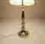 Bordslampa, mässing, glas dekor, NAFA, Nybro, 60-70-tal.