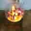 1970's British Vintage Decorative Floral Glass Light On Stand