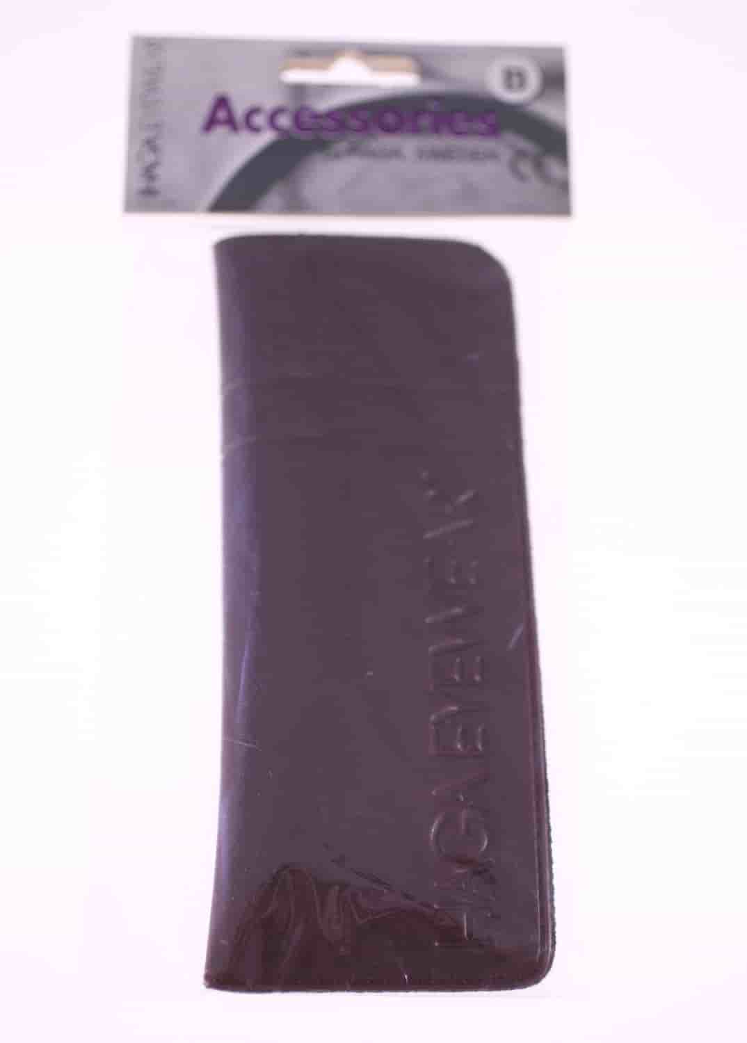 HAGA EYEWEAR brown leatherette glasses case-circa 1990s-BRAND NEW sealed-22g