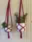 2 cerise amplar handmade / makramé 10-12 cm