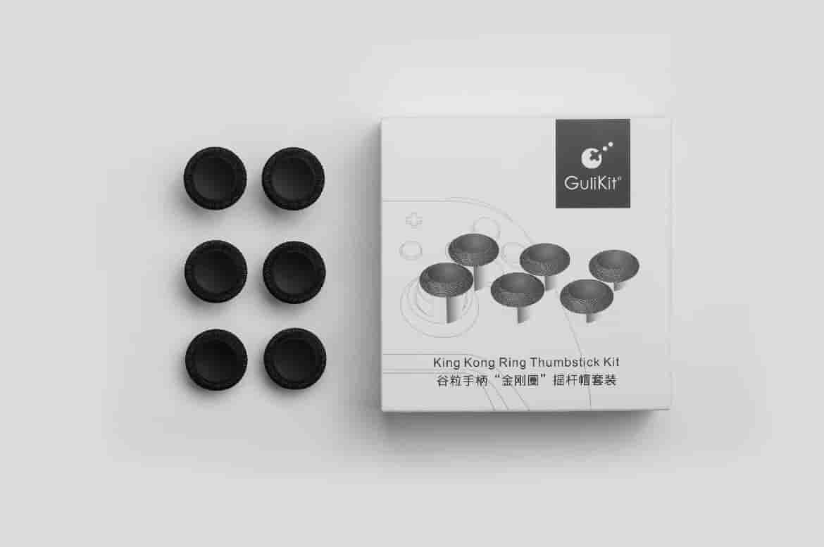GuliKit Thumbstick Kit 3 par (6 pack) ersättnings set för TMR joysticks, svart