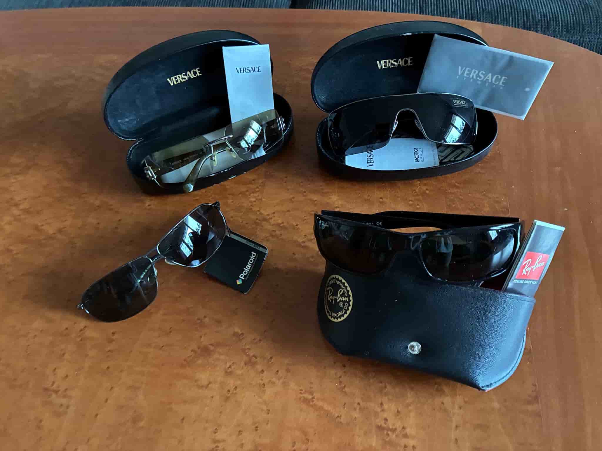 Solglasögon från Versace, Ray-Ban och Polaroid