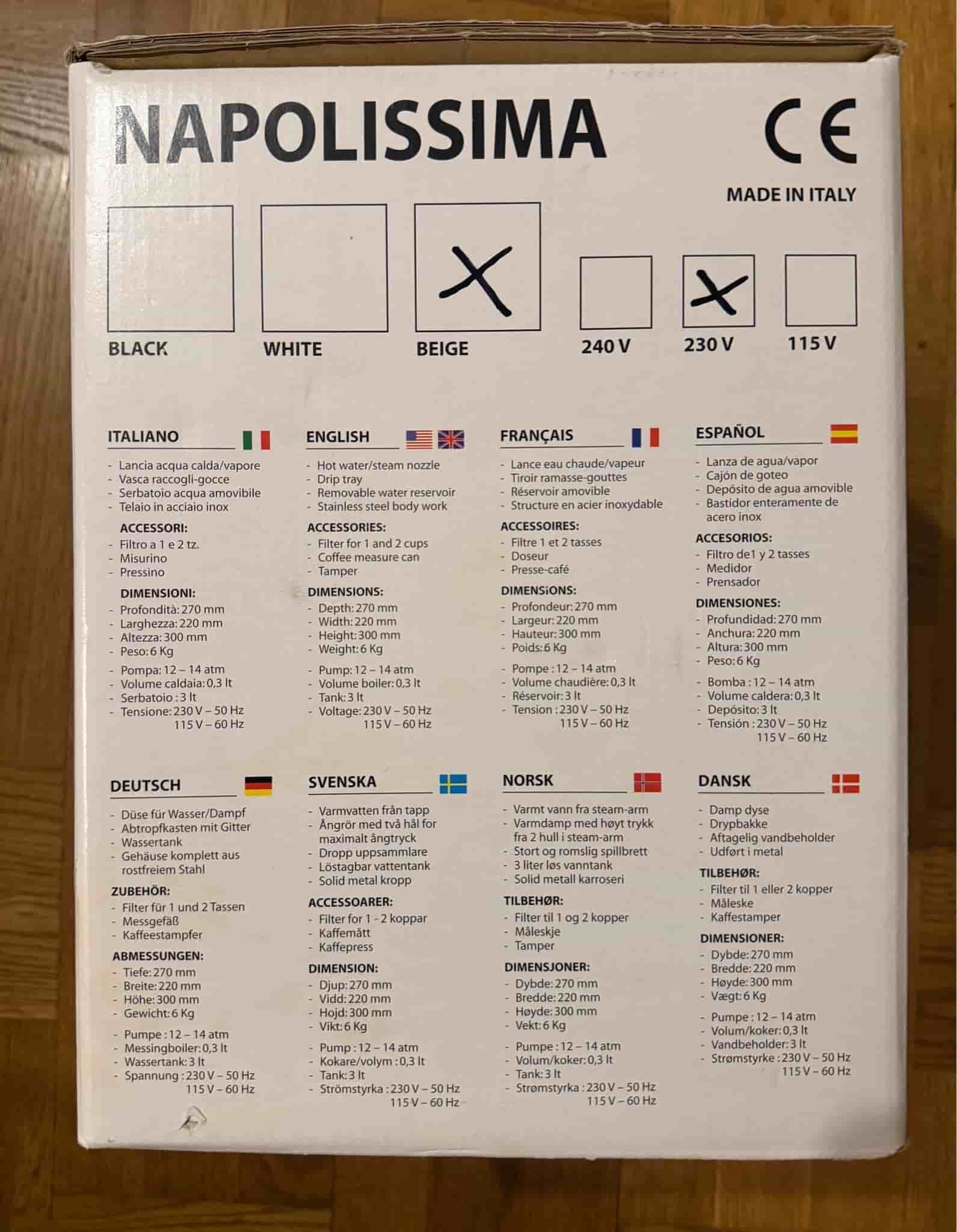 Isomac Napolissima Espressomaskin