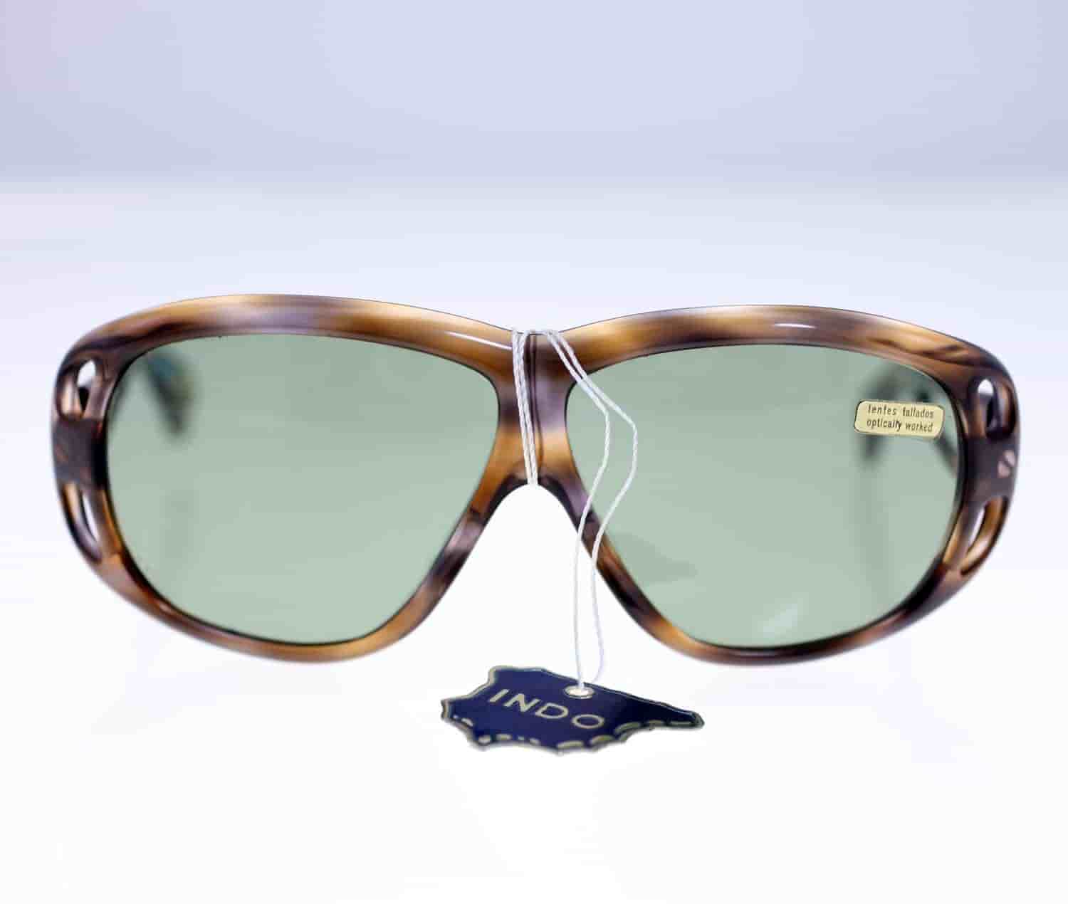 Indo ‘Niagara’ Spanish handmade 1970s brown cutaway acetate unisex sunglasses