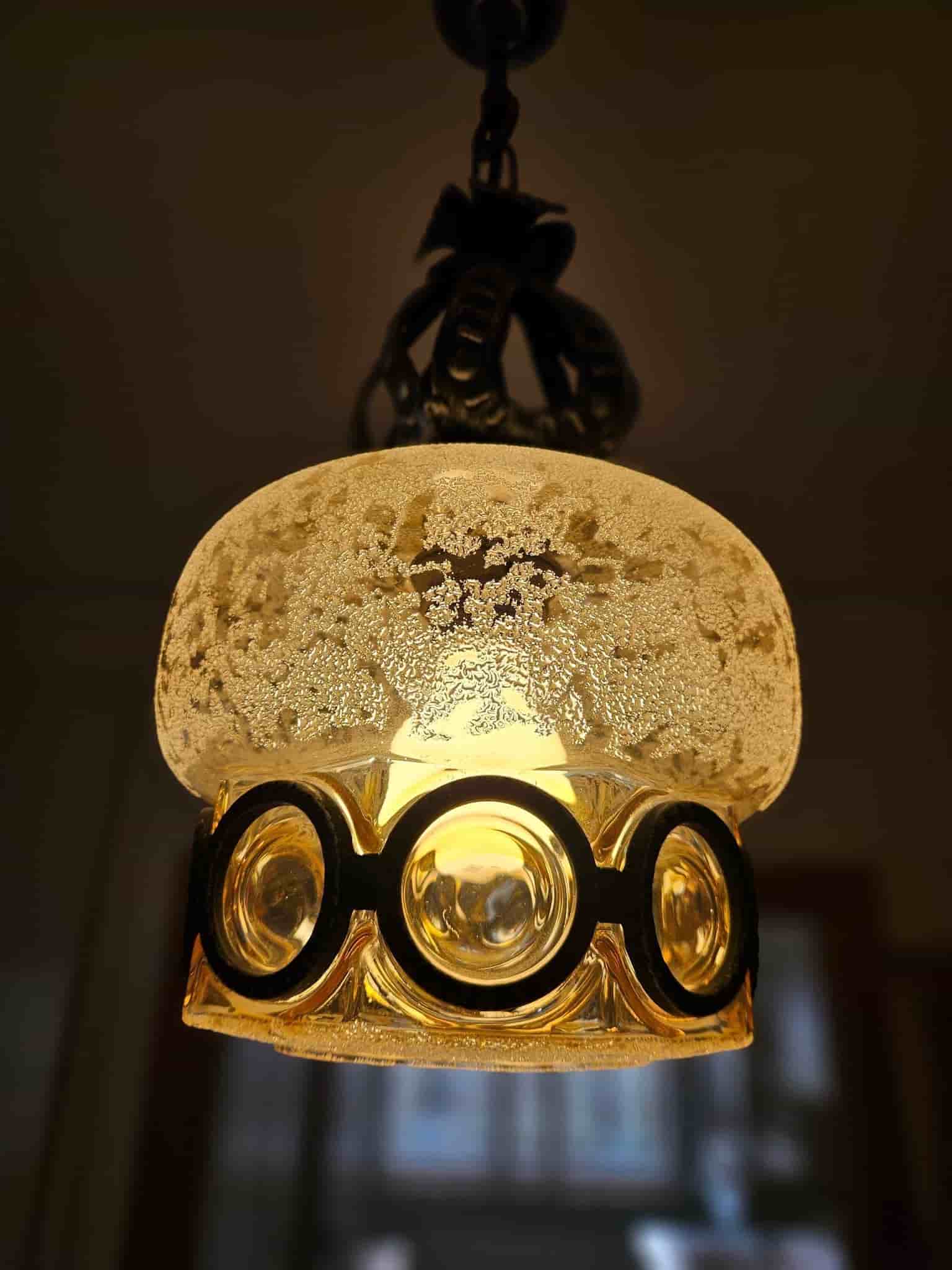 Champangefärgad glad unik Vintage Taklampa art decco