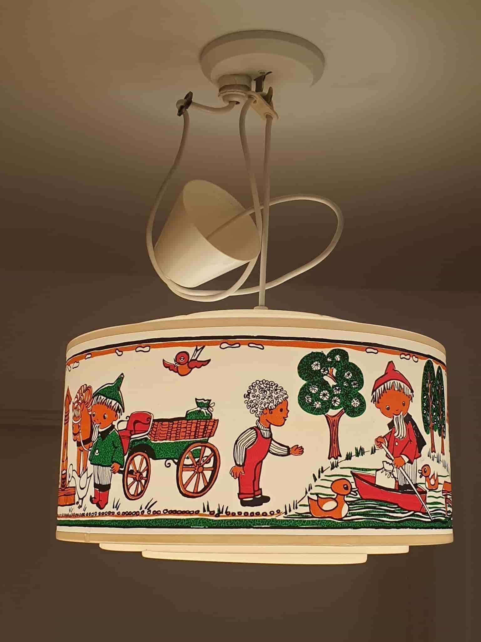 Retro 60tal Taklampa John Blund med lampa armatur Barnmotiv