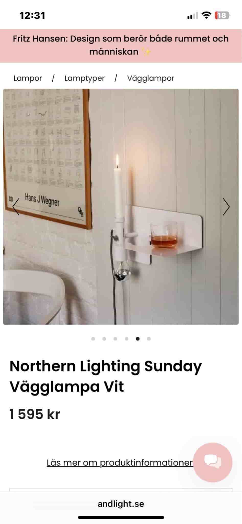 Northern Lighting Sunday Vägglampa