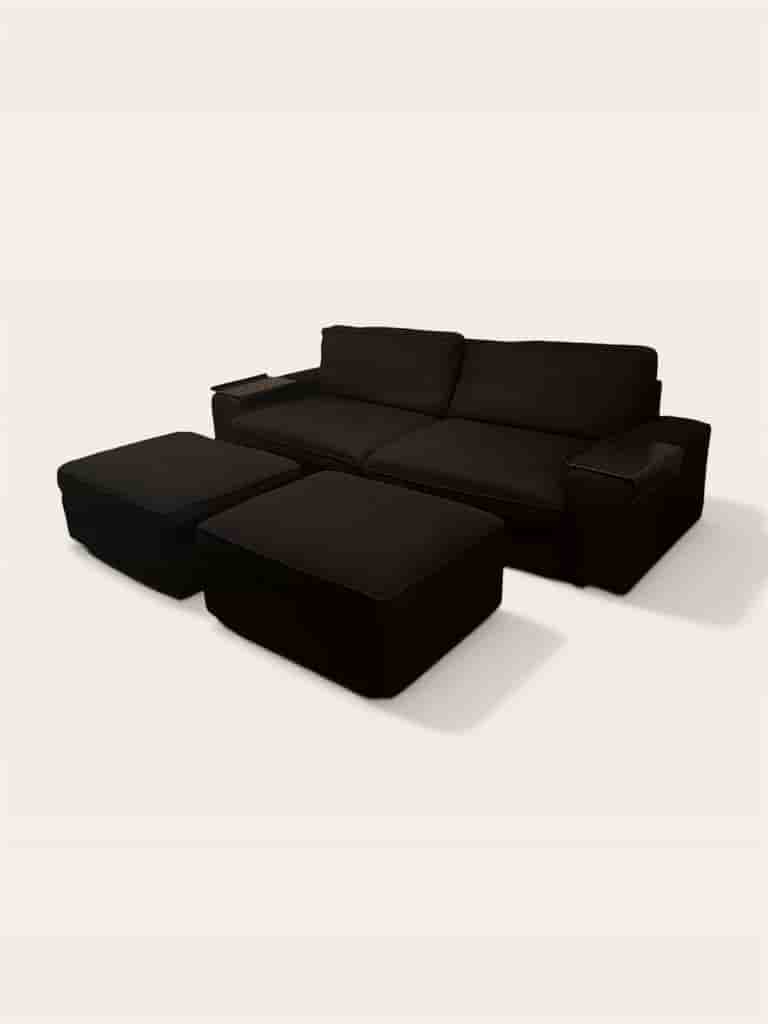 IKEA Kivik Bäddsoffa (Svart) + 2 st Förvaringspallar