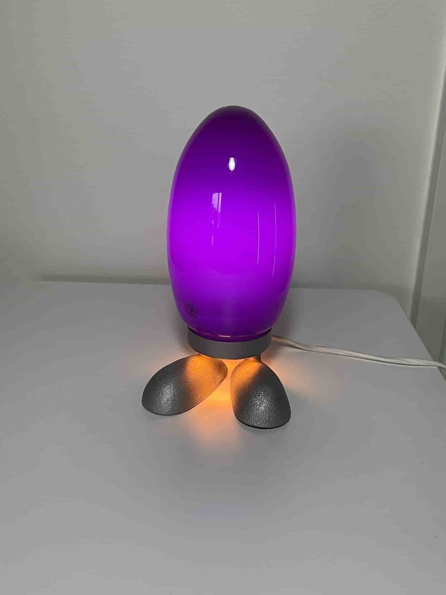 IKEA Äggbordslampa | Glas & Metall | Raketmotiv | 2000-tal | Popmodern