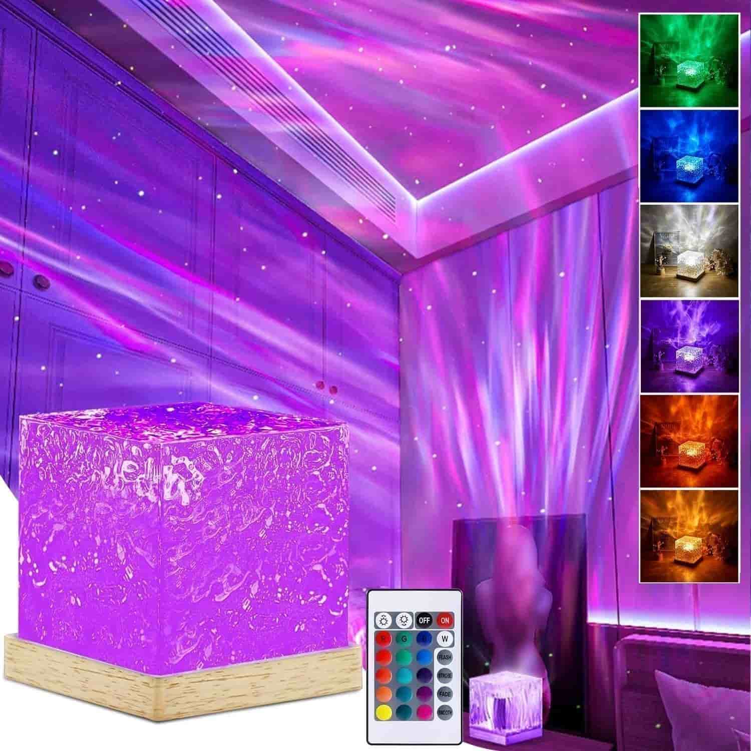 LED Starry Sky Projector – Ocean Wave 3D Galaxy Night Light 16 Colors Kids