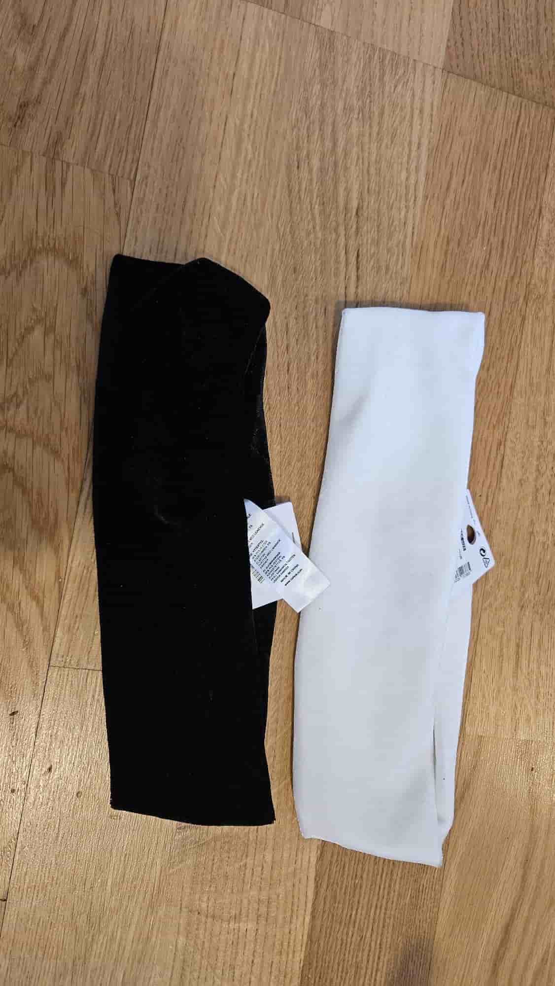 Hårband Active Velour Stretch, 2-pack, Svart och Vit, ONE SIZE