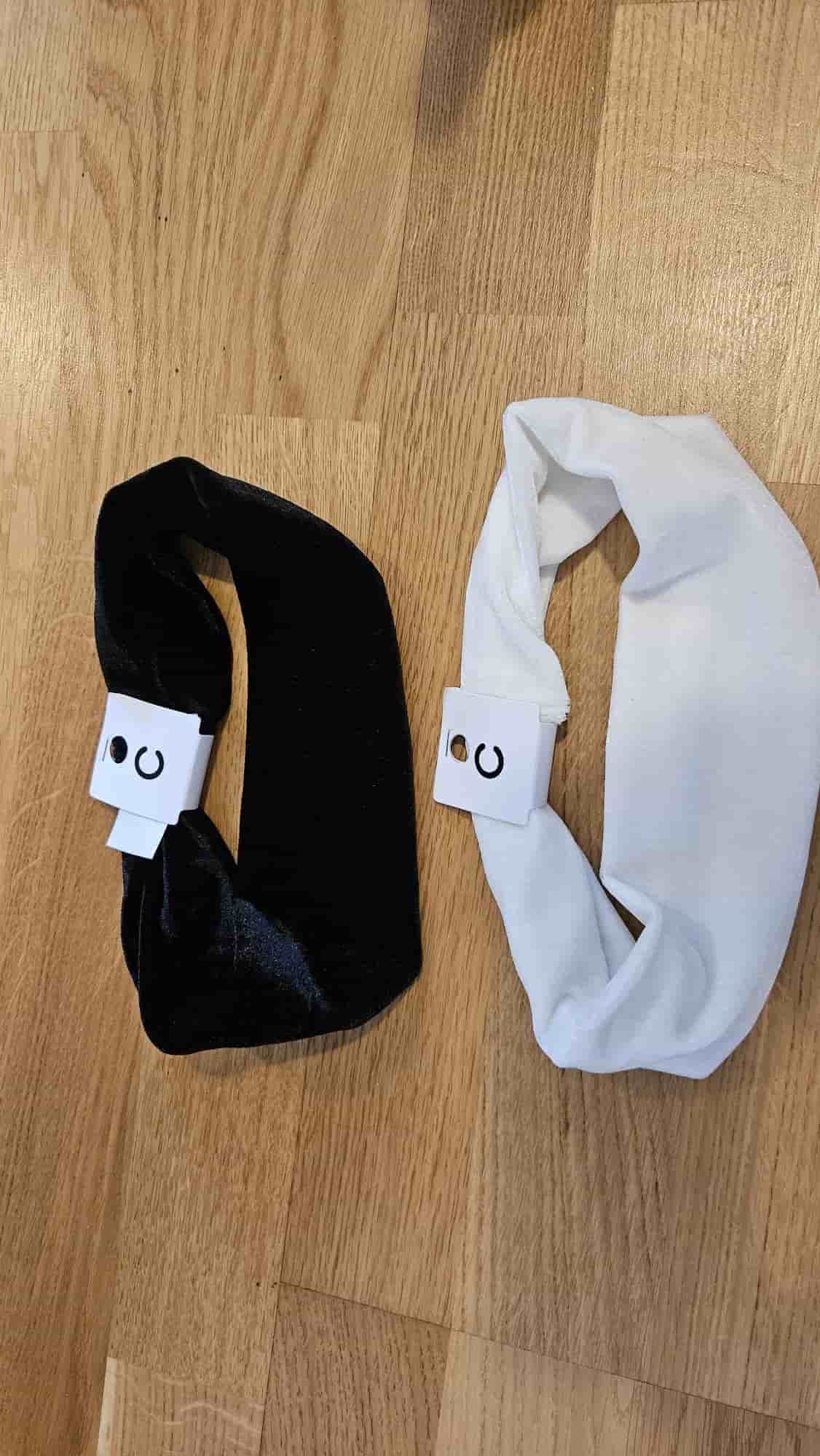 Hårband Active Velour Stretch, 2-pack, Svart och Vit, ONE SIZE