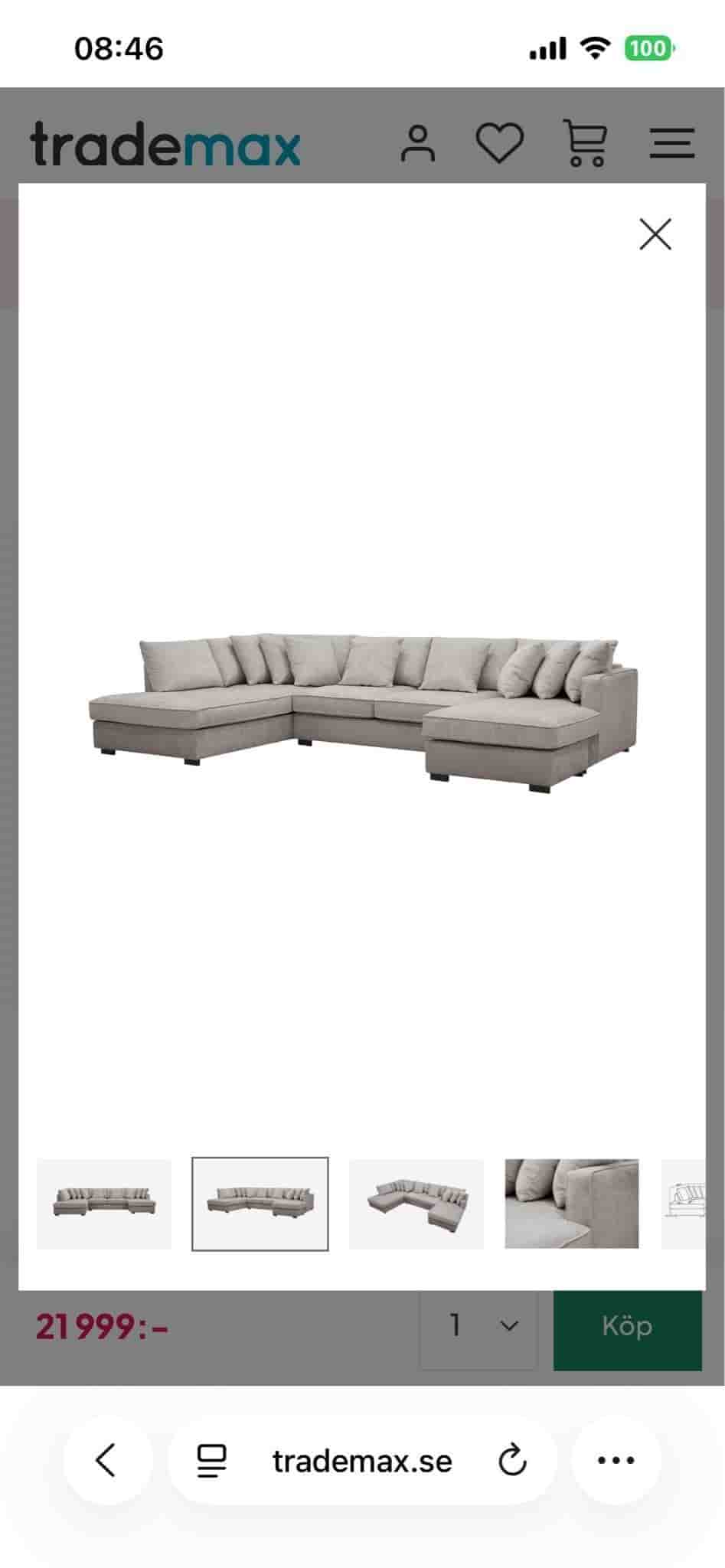 Rossita 5-sits högervänt U-formad Djup Soffa med Divan och Schäslong i Chenille
