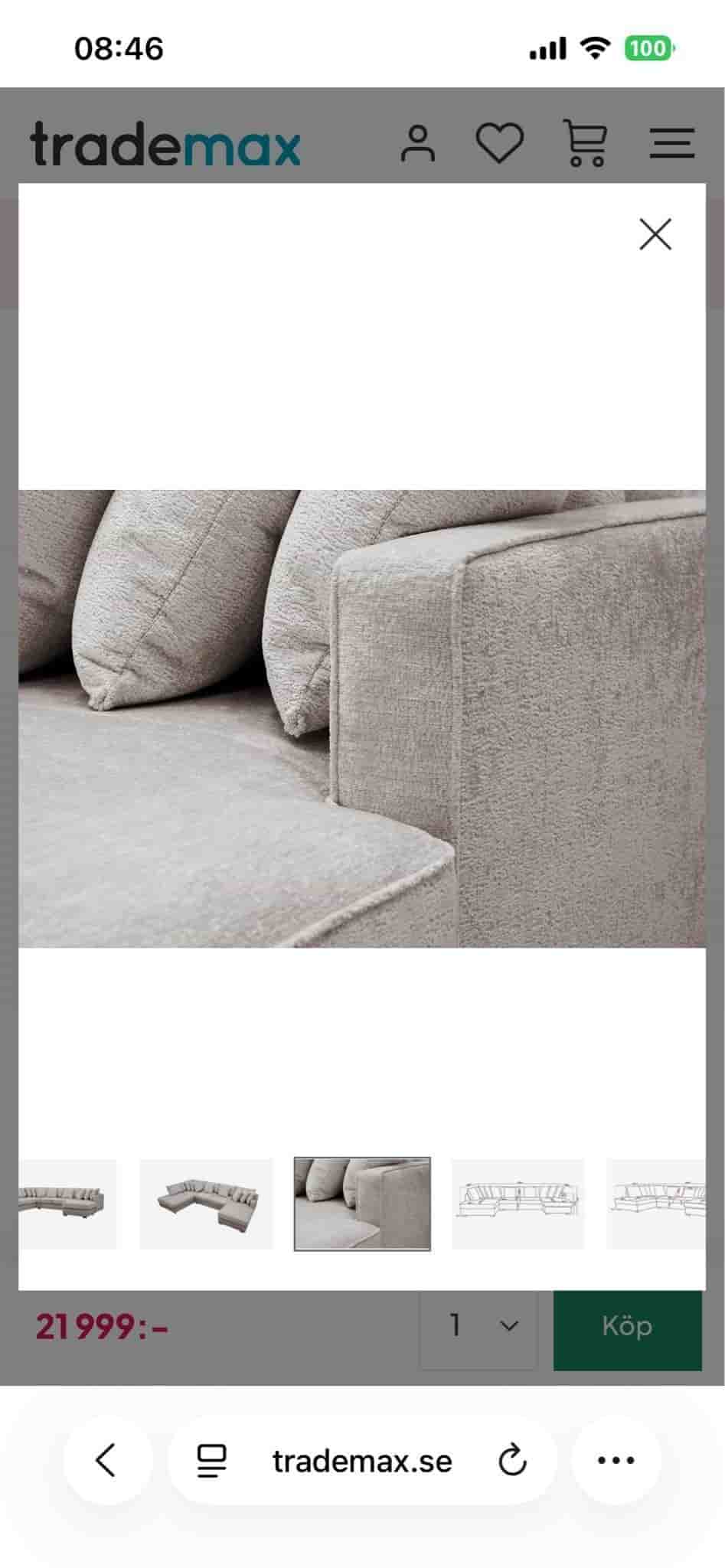 Rossita 5-sits högervänt U-formad Djup Soffa med Divan och Schäslong i Chenille