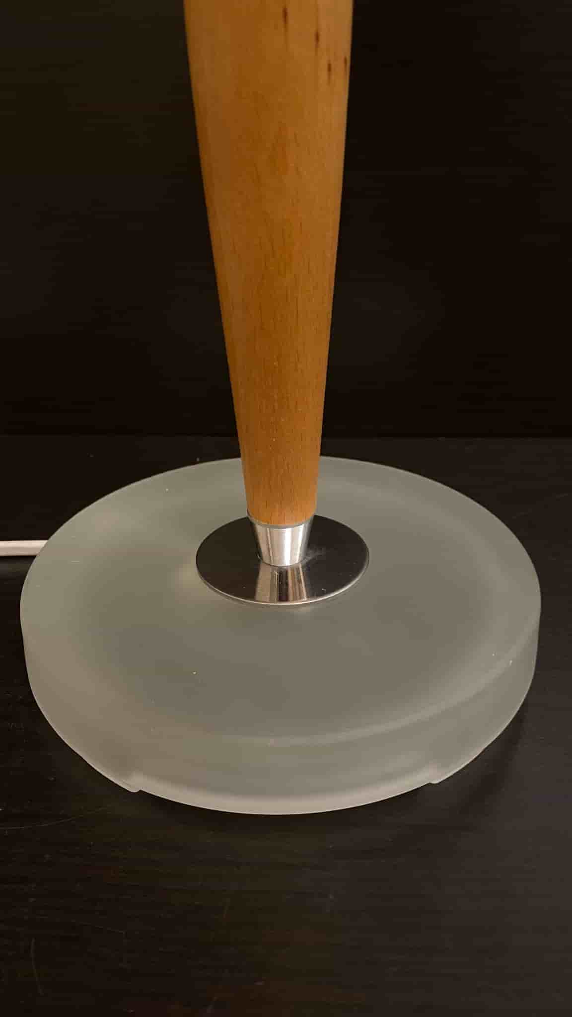 Retro Vintage IKEA Bordslampa Trä och frostat glas