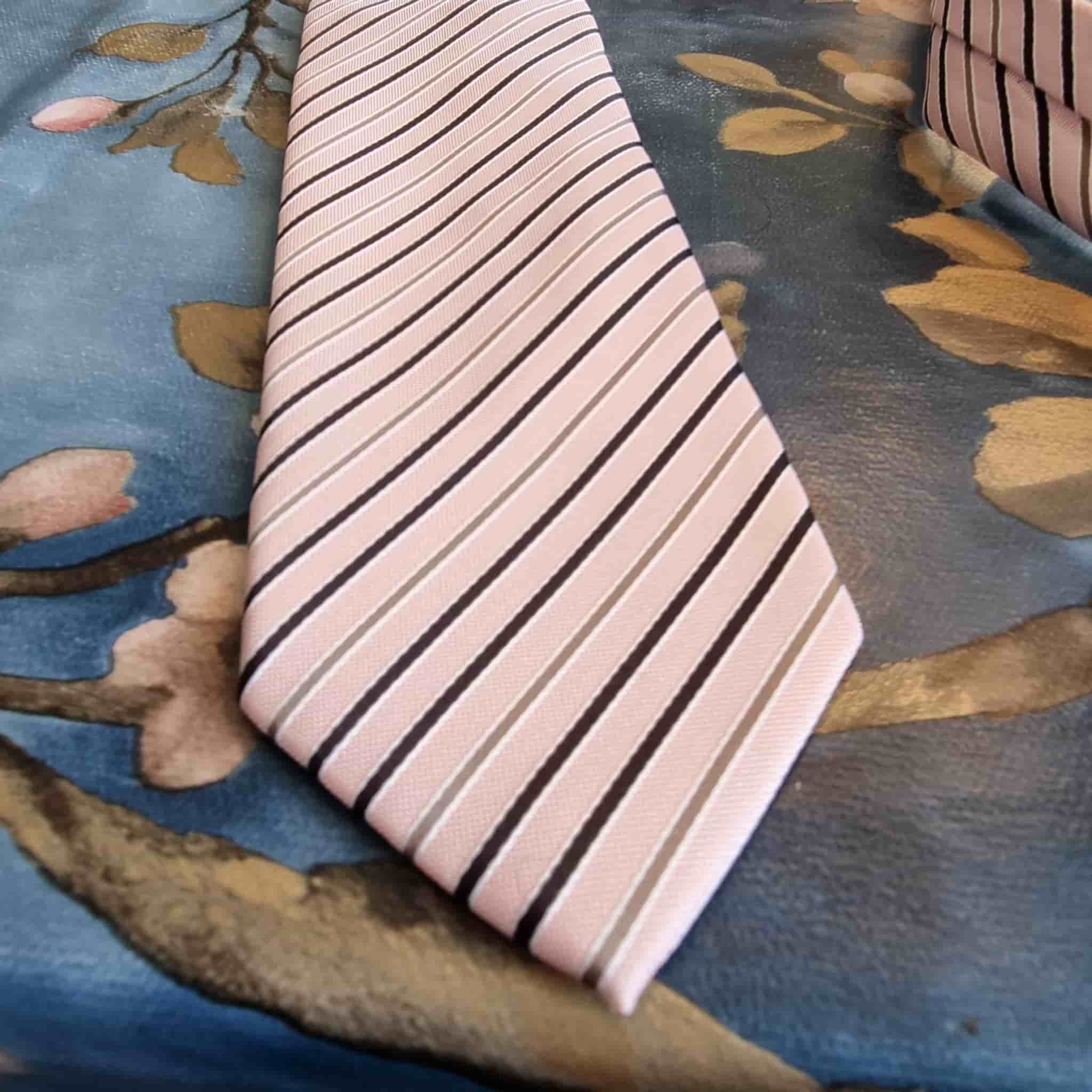 Vd HEUVEL TEXTILES rosa, grå, svart slips