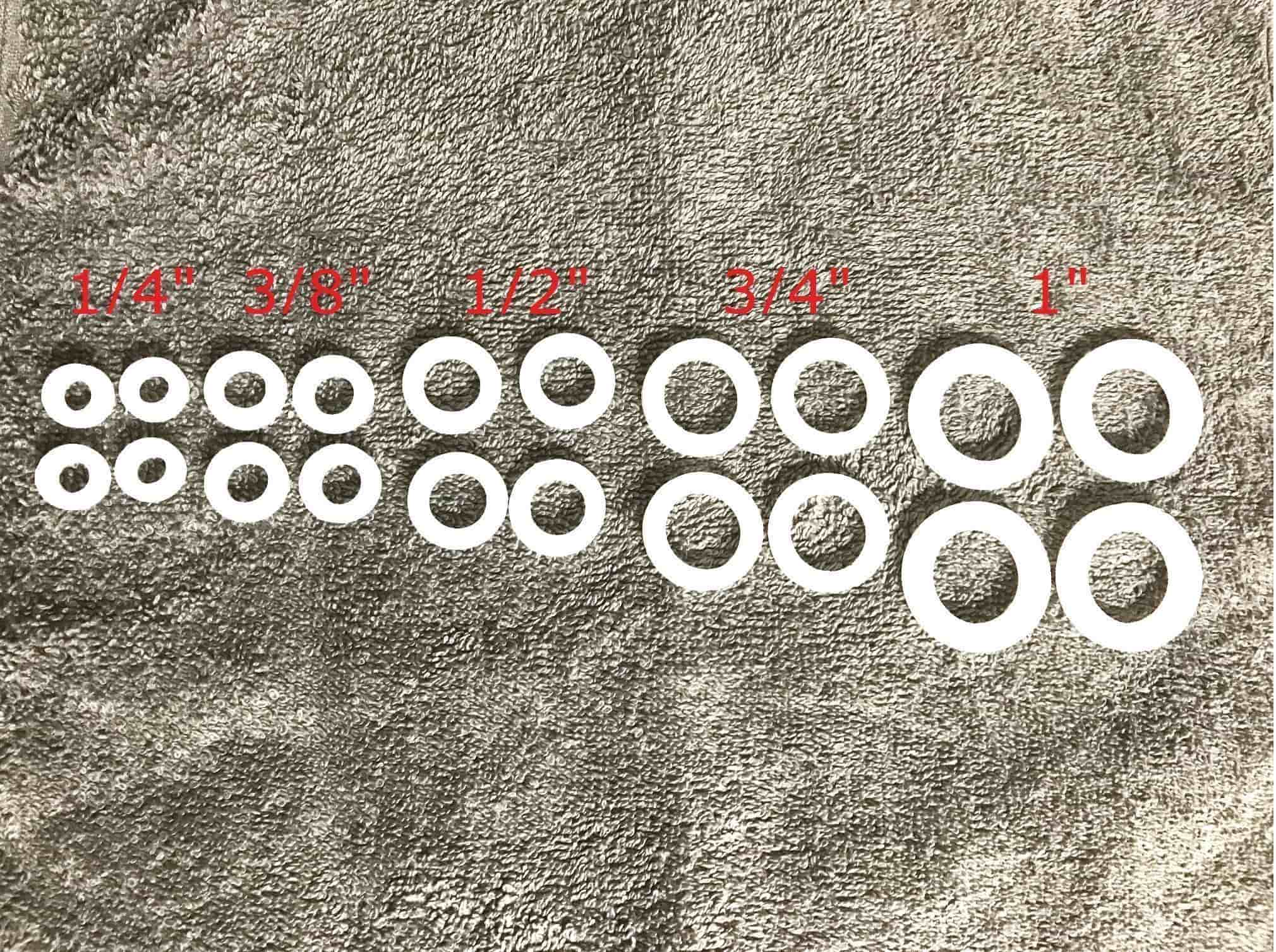 Packningssats, Silikonpackning (Silikon tätningsbricka)1/4" 3/8" 1/2" 3/4" 1"X20