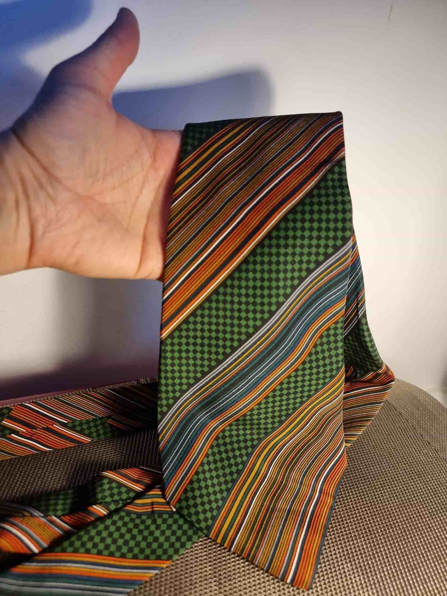 Vintage Yves Saint Laurent grön/orange slips,70-talsstil