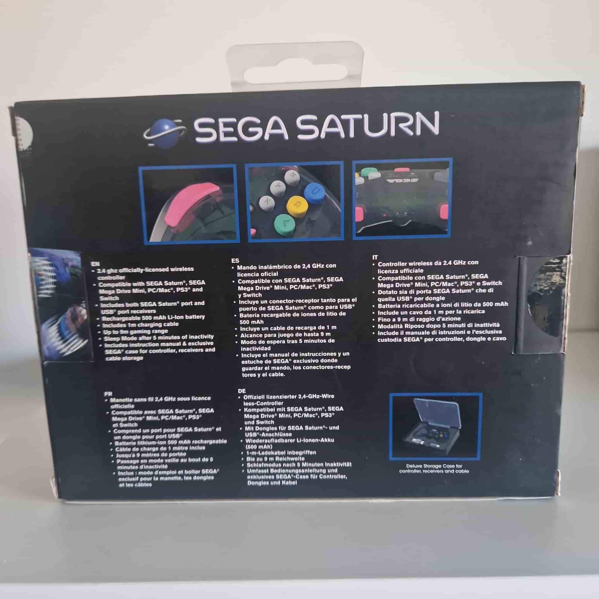 Retro-Bit Sega Saturn 8-knappars Arcade Pad 2.4GHz Trådlös