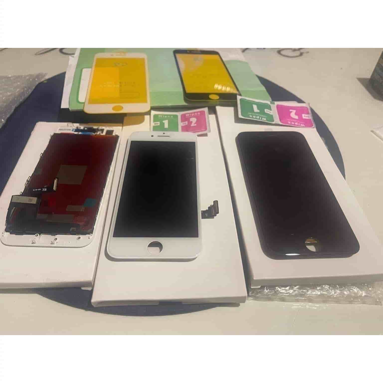 1 st iPhone 7 Skärm Display Med Glas & heltäckande härdatglas/svart