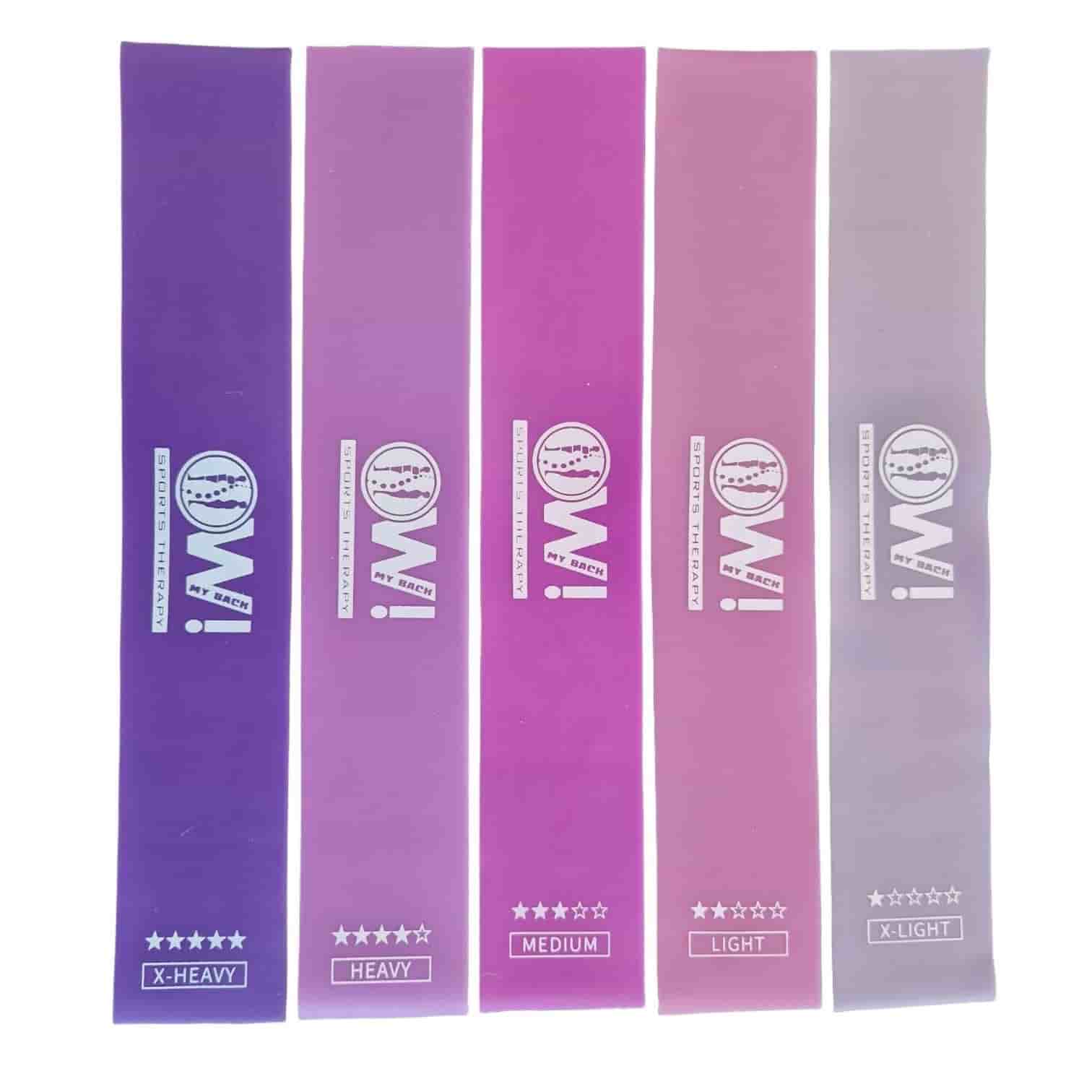 Resistance Bands Set (5 pcs) in pink & purple
