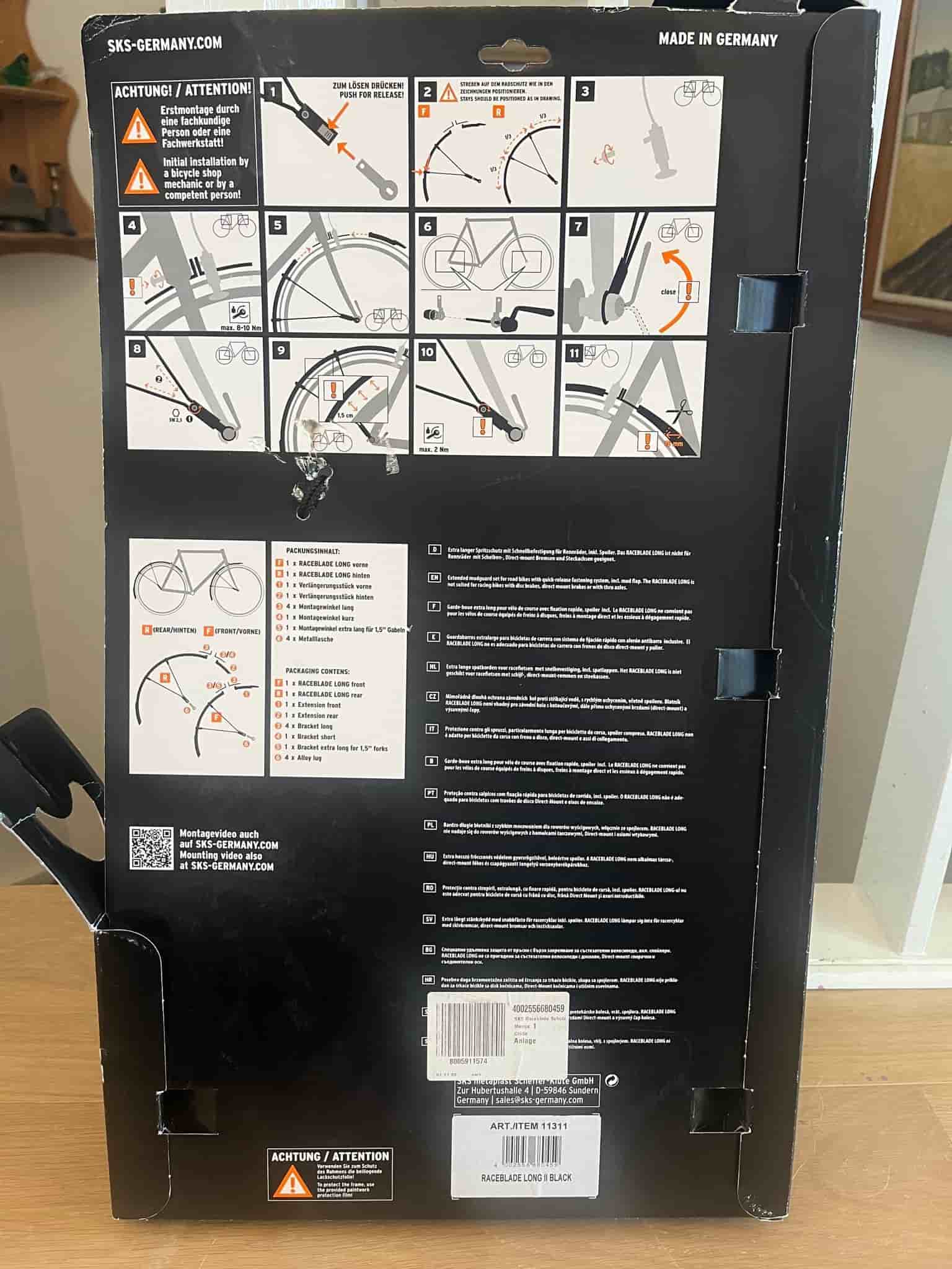 SKS Raceblade Long Stänkskärmar för Landsvägscykel