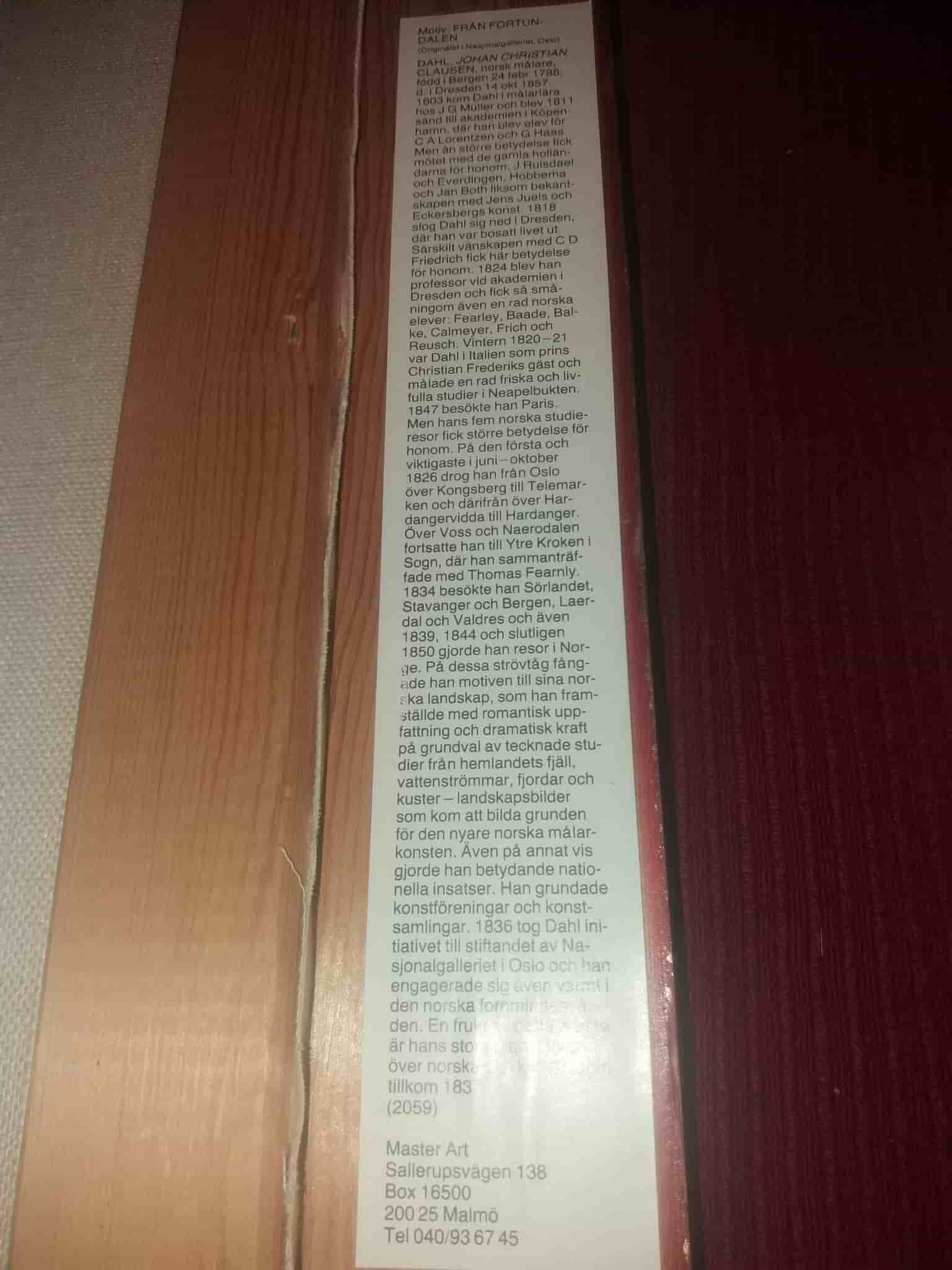 Tavla Dahl Johan Christian chlausen vacker äldre tavla kan va samlarobjekt