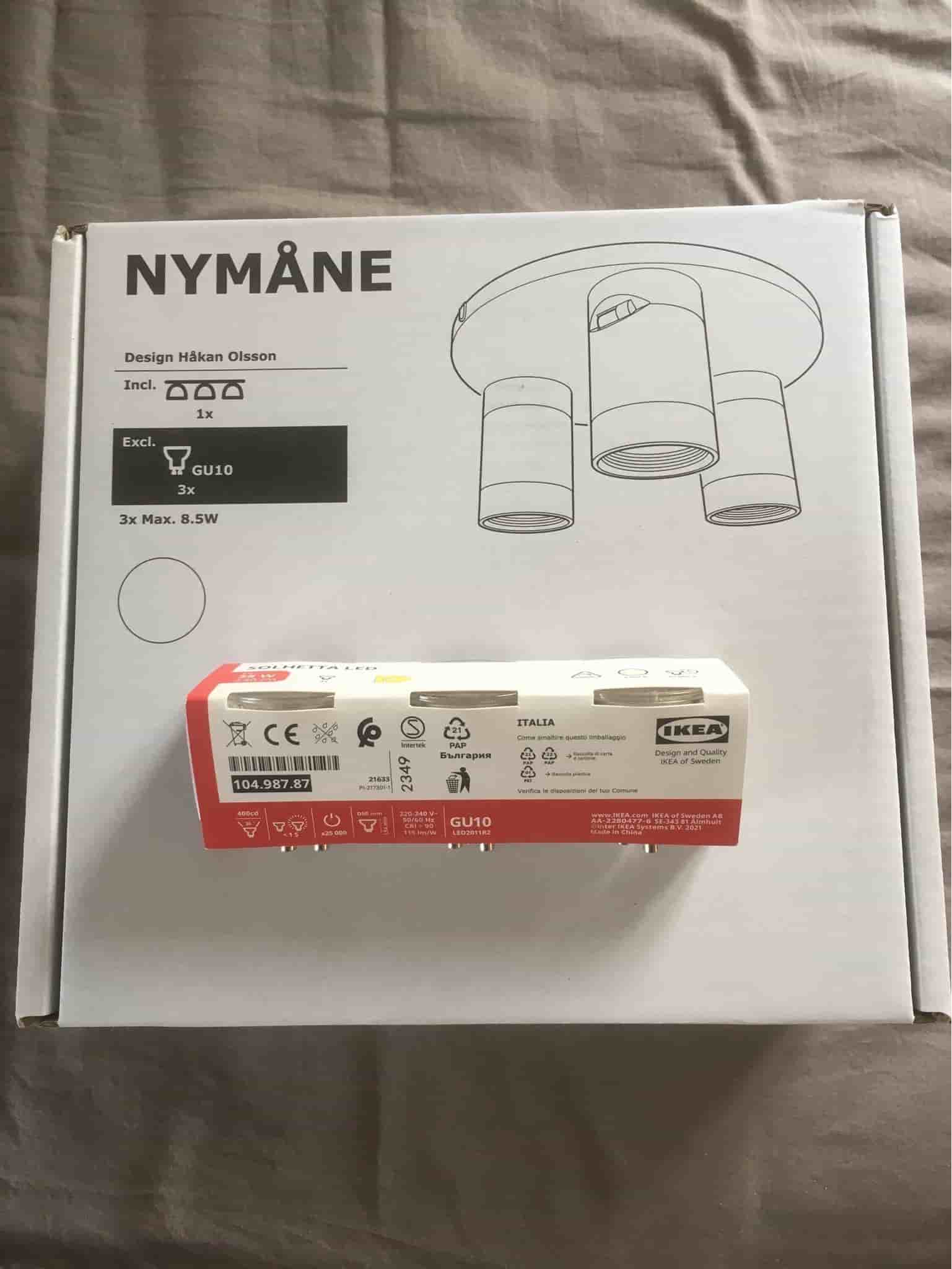 IKEA NYMÅNE Takspotlight med 3 lampor