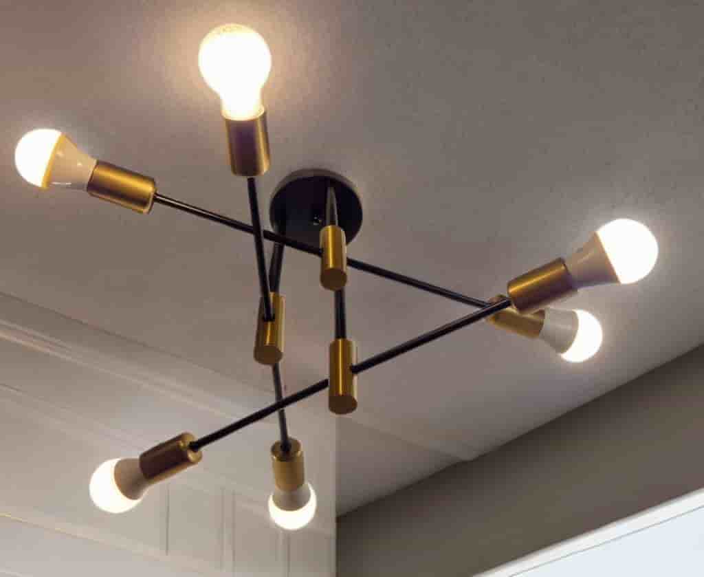 Vintage taklampa med 6 ljuspunkter – modern industriell design