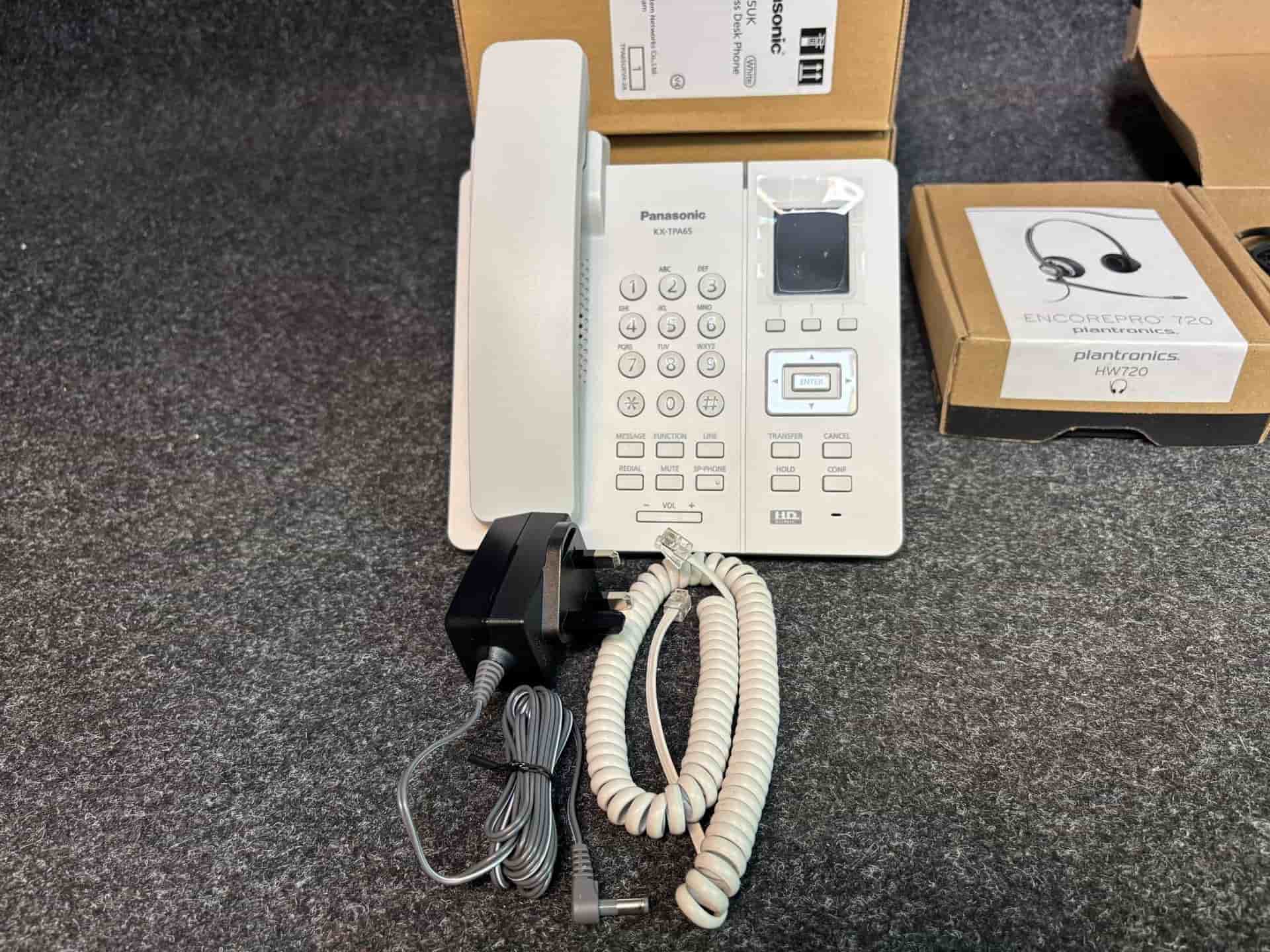 Panasonic SIP Phone KX-TPA65UK + Plantronics HW720 + Addasound Crystal 2802