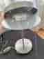 Bordslampa i borstad metall