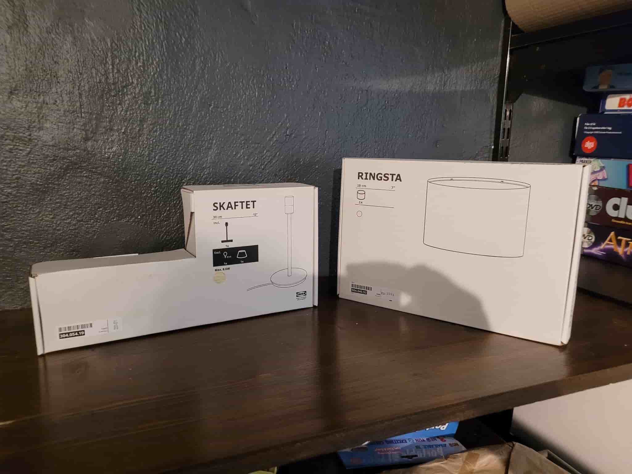 IKEA SKAFTET lampfot och RINGSTA lampskärm
