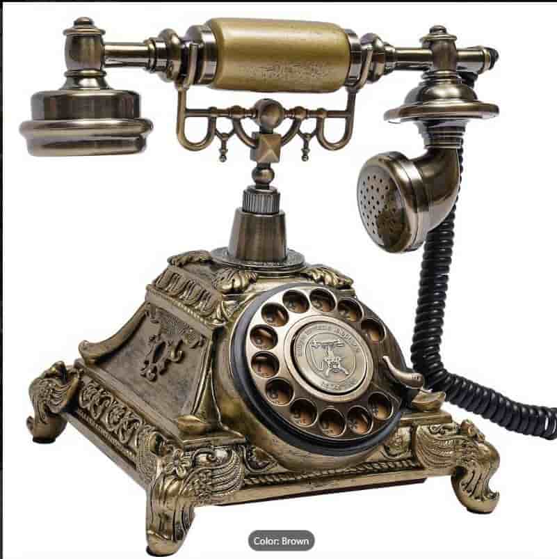 Vintage telefon med nummerskiva – europeisk retrodesign
