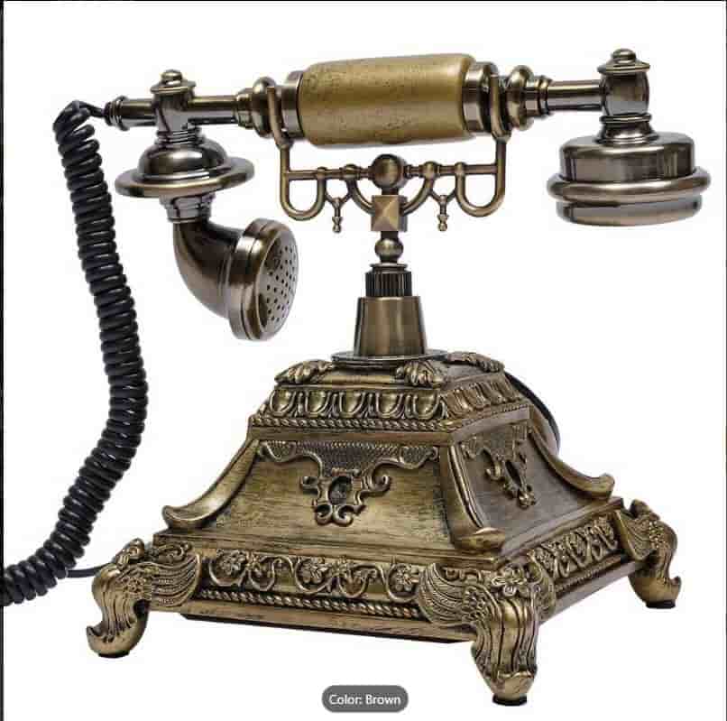 Vintage telefon med nummerskiva – europeisk retrodesign