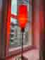 Bordslampa med retro orange glaskupa