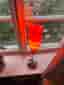 Bordslampa med retro orange glaskupa
